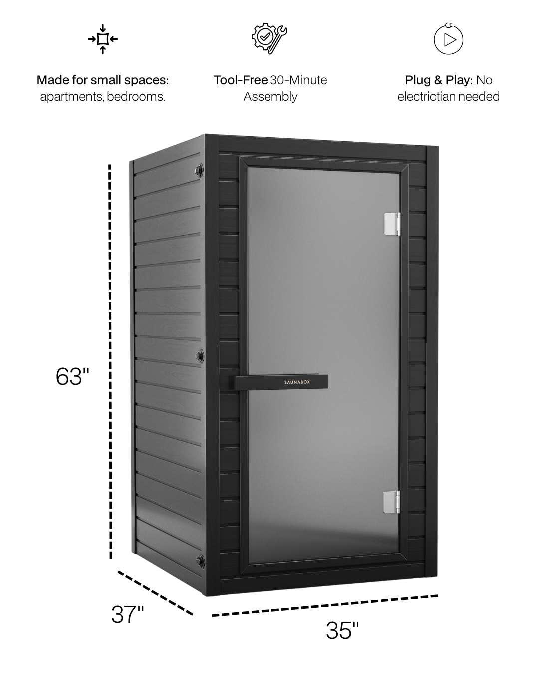 SaunaBox® Solara 1-Person Full Spectrum Infrared Sauna