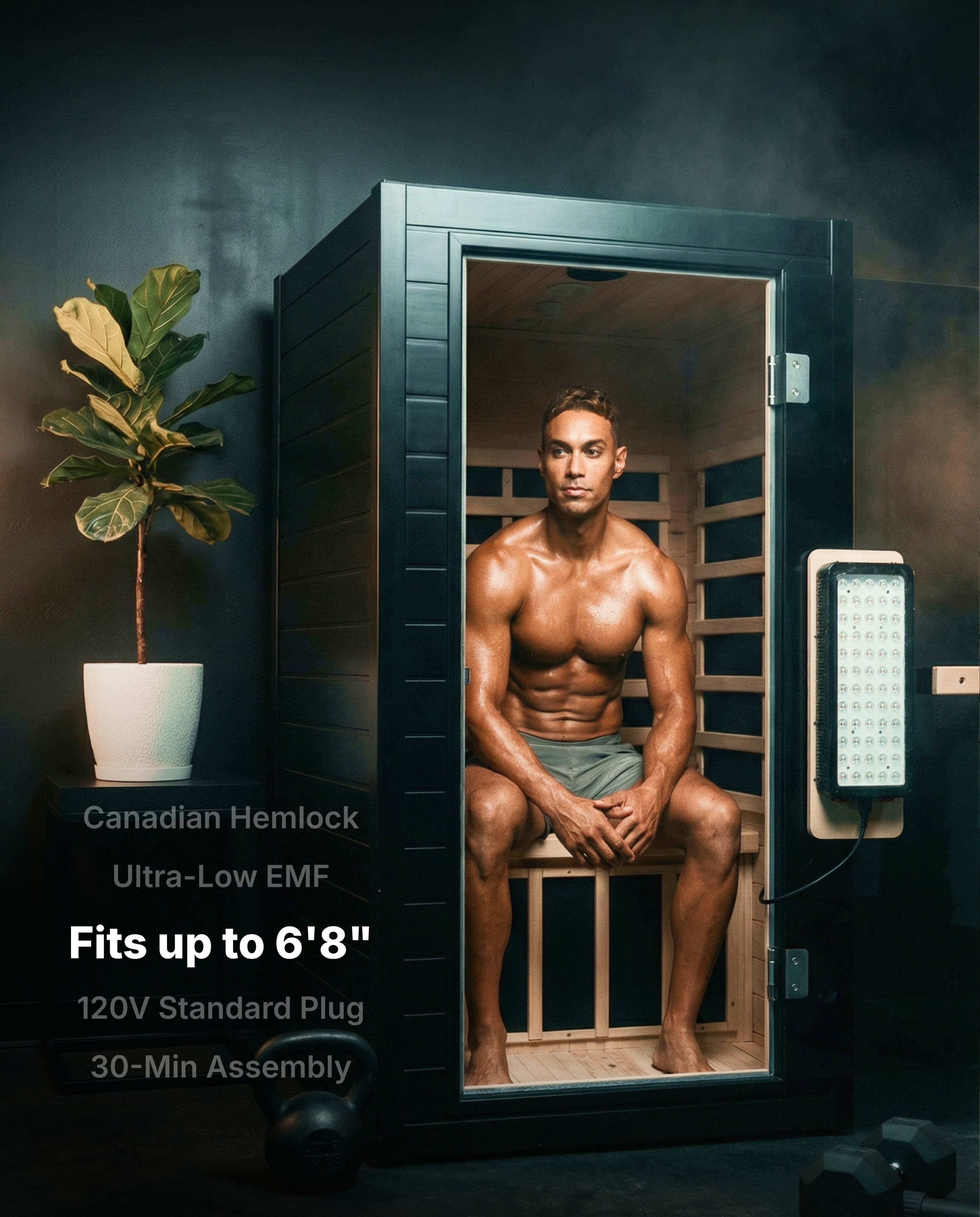 SaunaBox® Solara 1-Person Full Spectrum Infrared Sauna