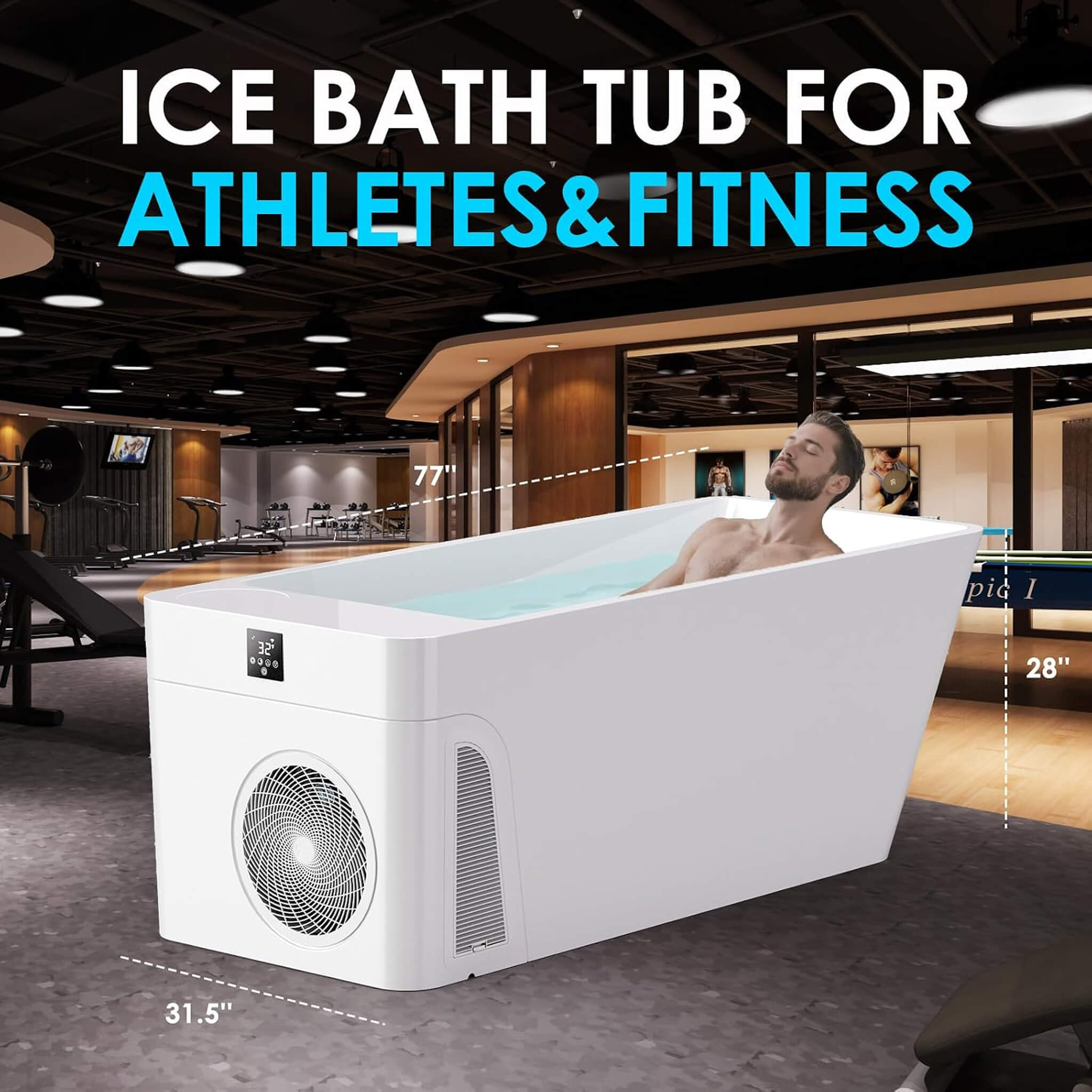 CSC Smart Freestanding Cold Plunge Tub | Built-In Chiller & App Control | Full-Body Immersion