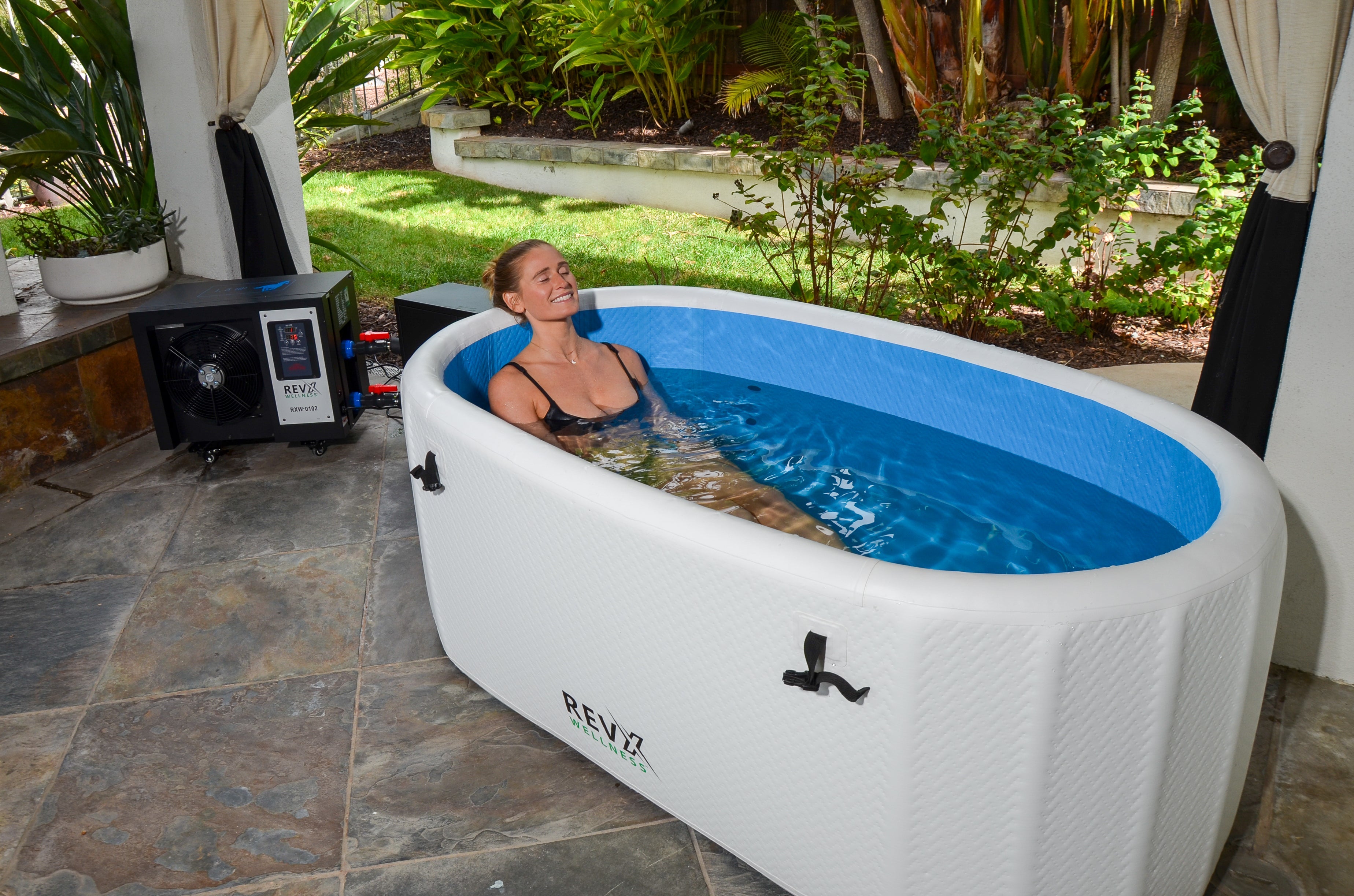 RevX Inflatable Tub Deluxe | 150-Gallon Portable Cold Plunge Tub