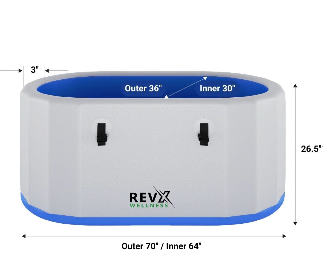 RevX Inflatable Tub Deluxe | 150-Gallon Portable Cold Plunge Tub