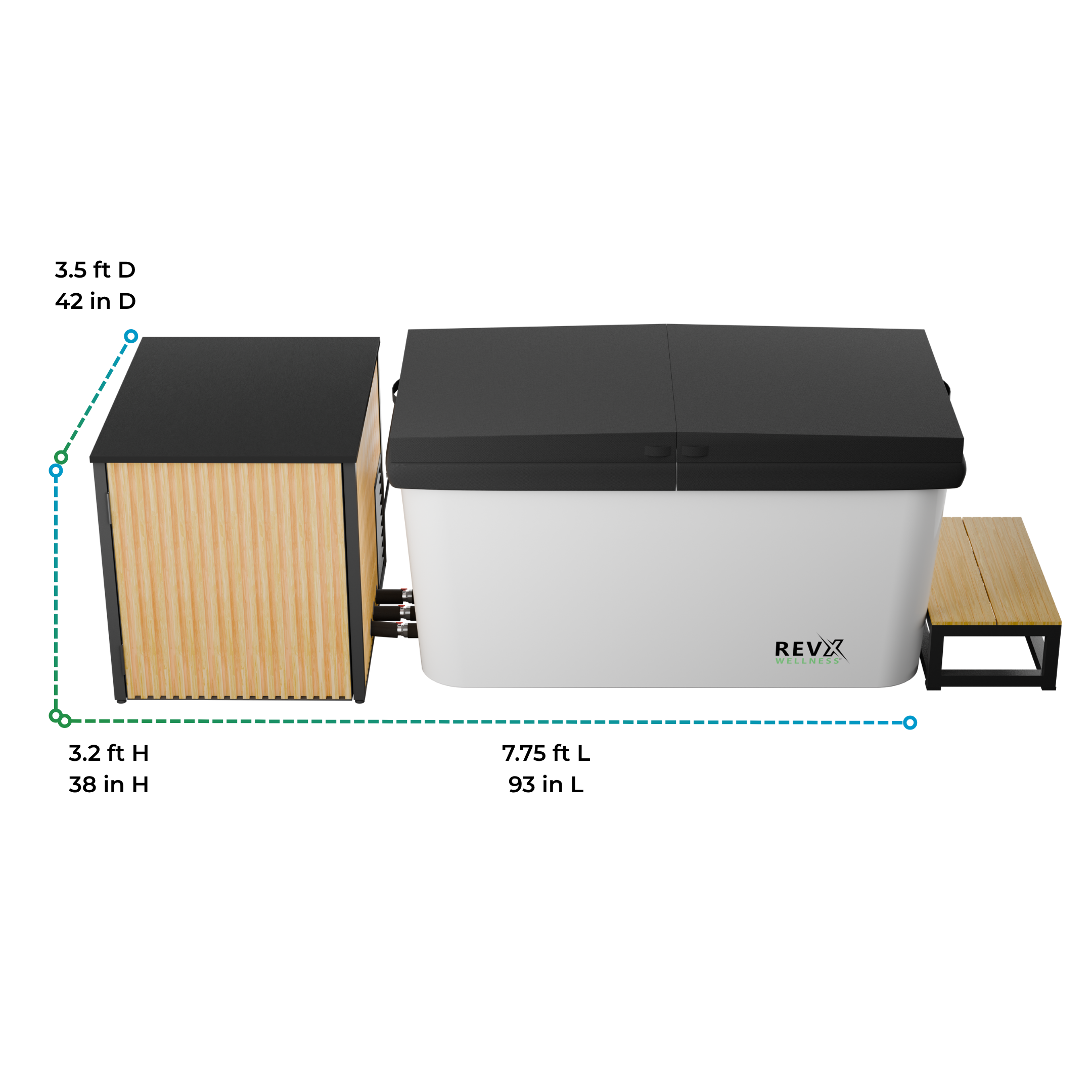 RevX Luxury Cold Plunge with Acrylic X Tub & LUX High-Performance Chiller