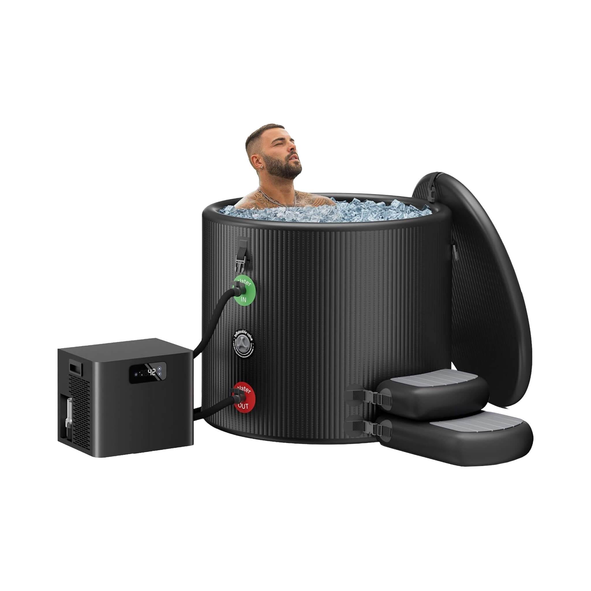 FCP Premium XL 120-Gallon Cold Plunge Tub Kit | 1/3 HP Chiller, Filter & Pump
