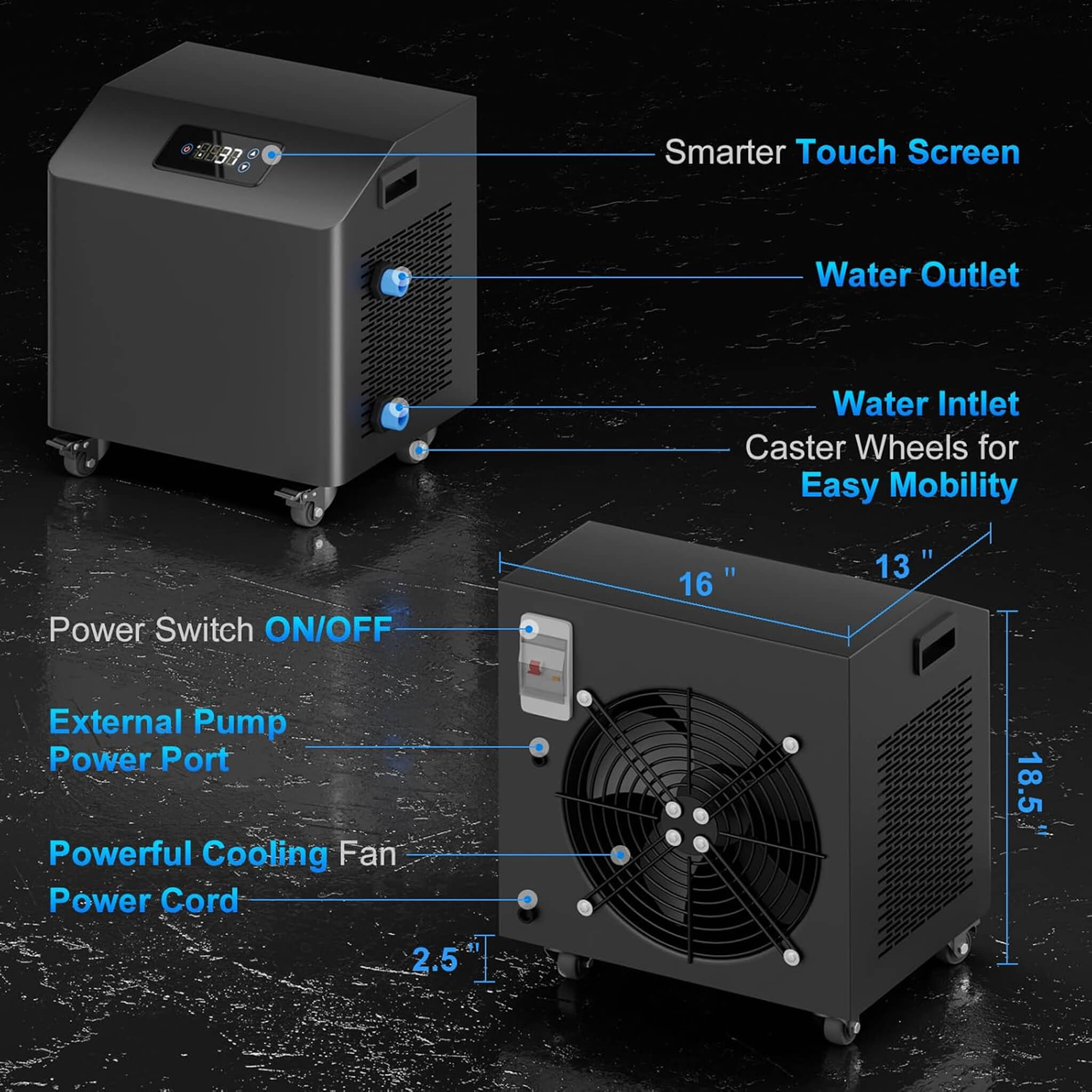 FCP Premium XL 120-Gallon Cold Plunge Tub Kit | 1HP Chiller, Filter & Pump