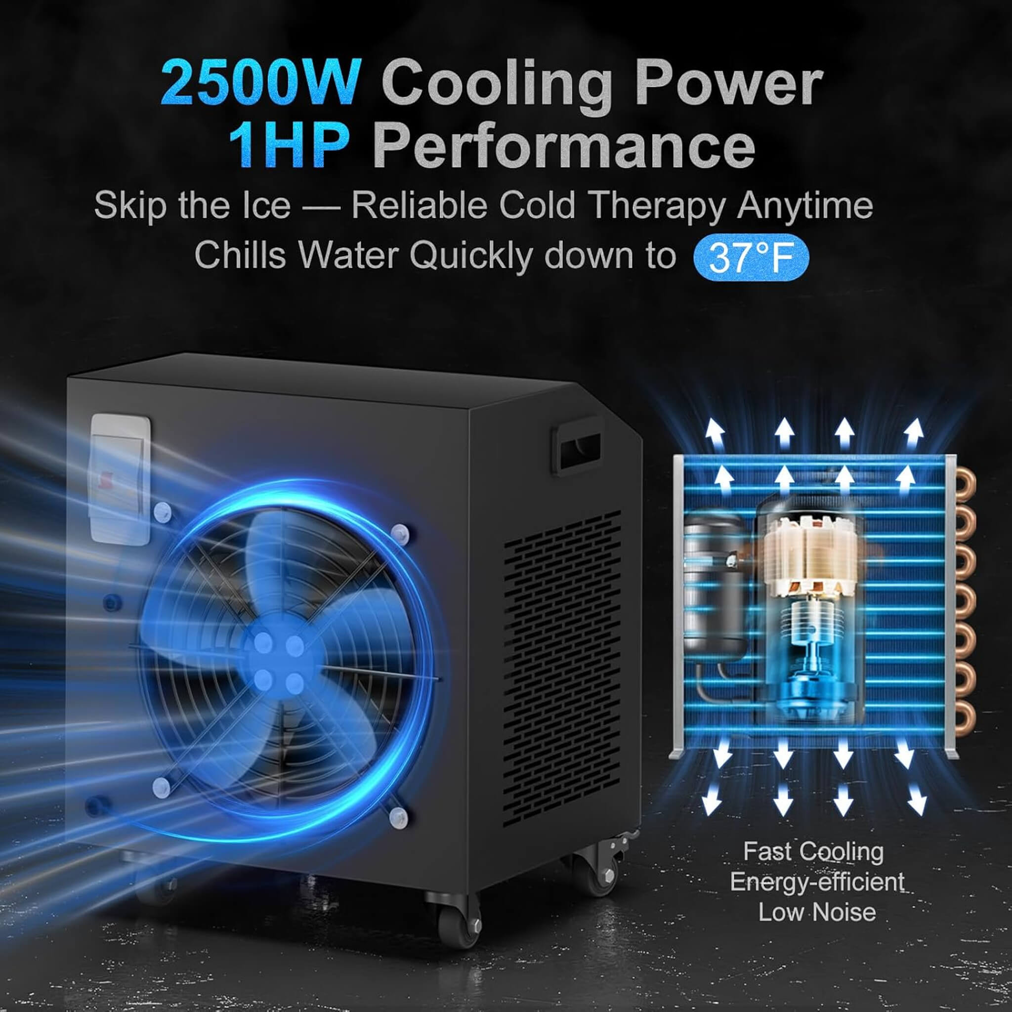 FCP Premium XL 120-Gallon Cold Plunge Tub Kit | 1HP Chiller, Filter & Pump