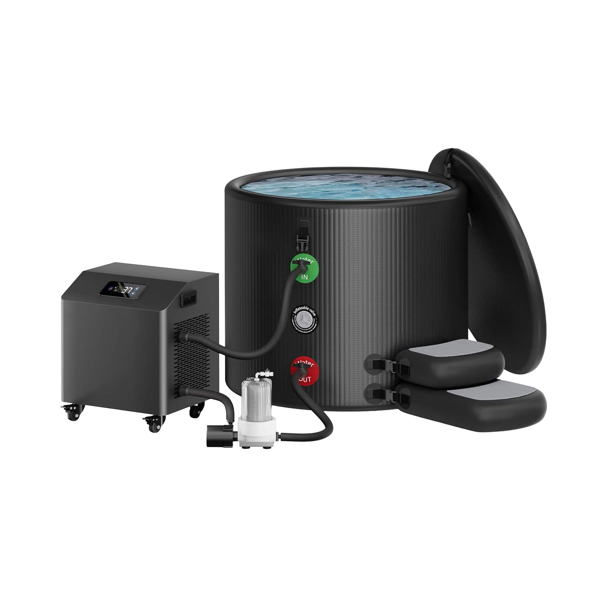 FCP Premium XL 120-Gallon Cold Plunge Tub Kit | 1HP Chiller, Filter & Pump