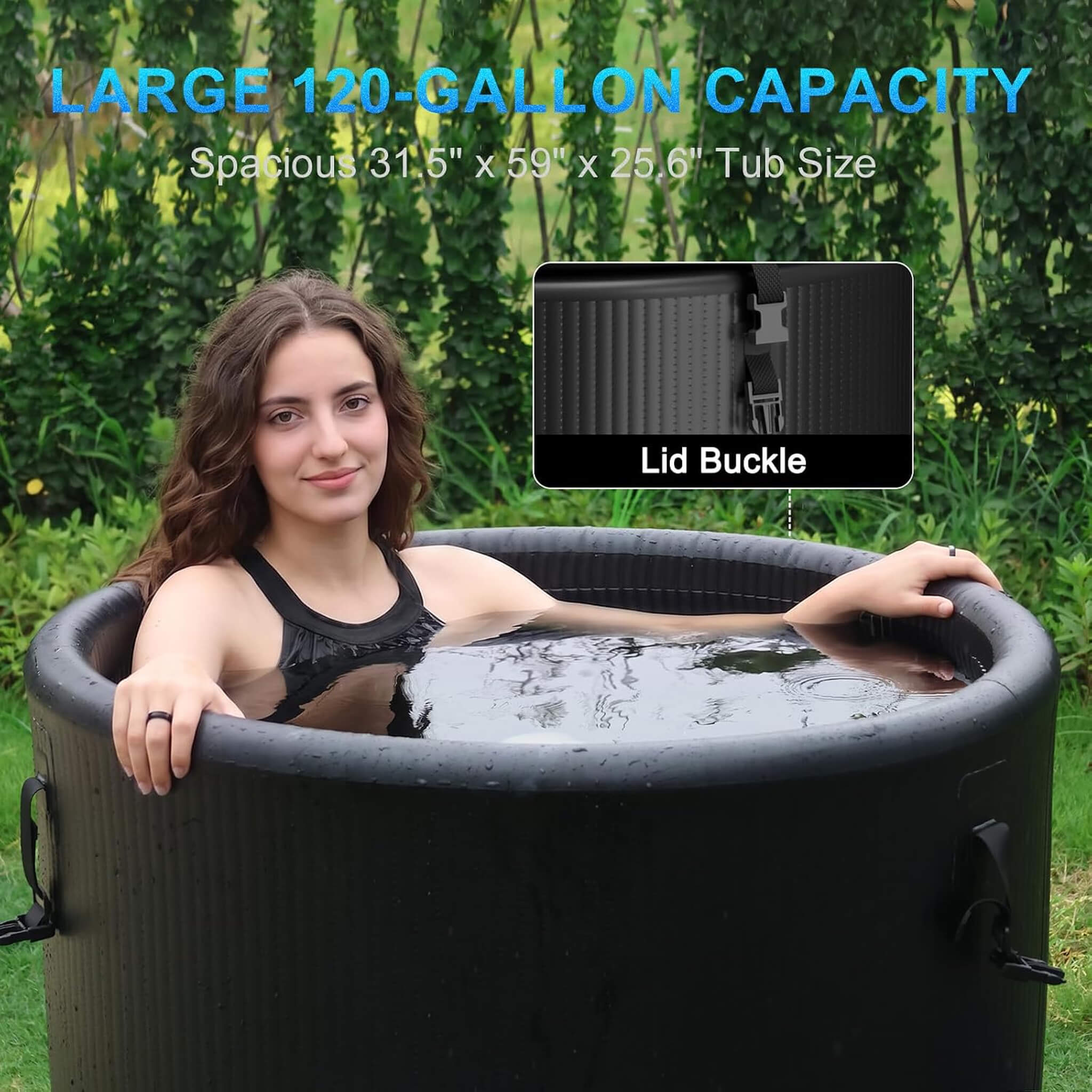 FCP Premium XL 120-Gallon Cold Plunge Tub Kit | 1HP Chiller, Filter & Pump