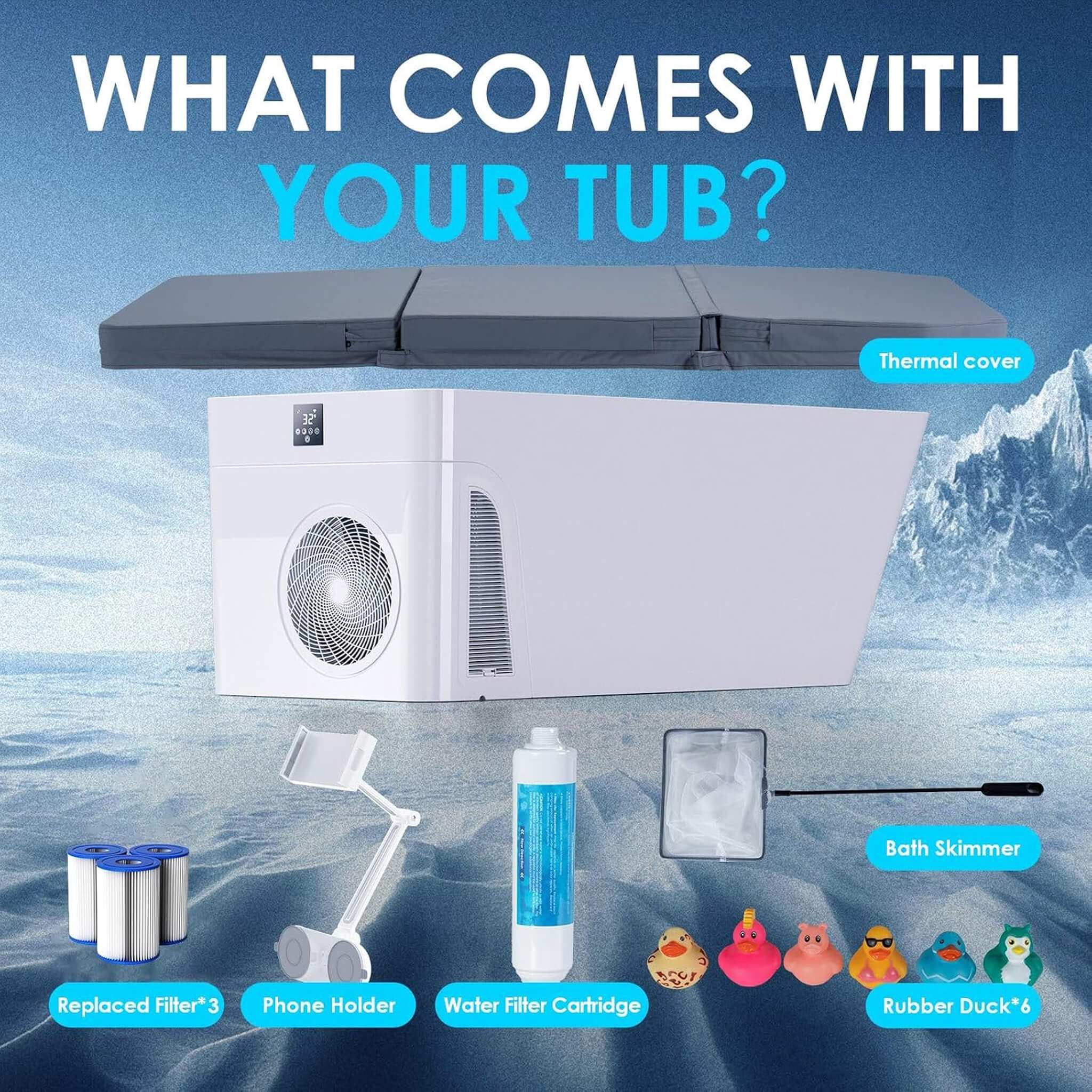 CSC Smart Freestanding Cold Plunge Tub | Built-In Chiller & App Control | Full-Body Immersion