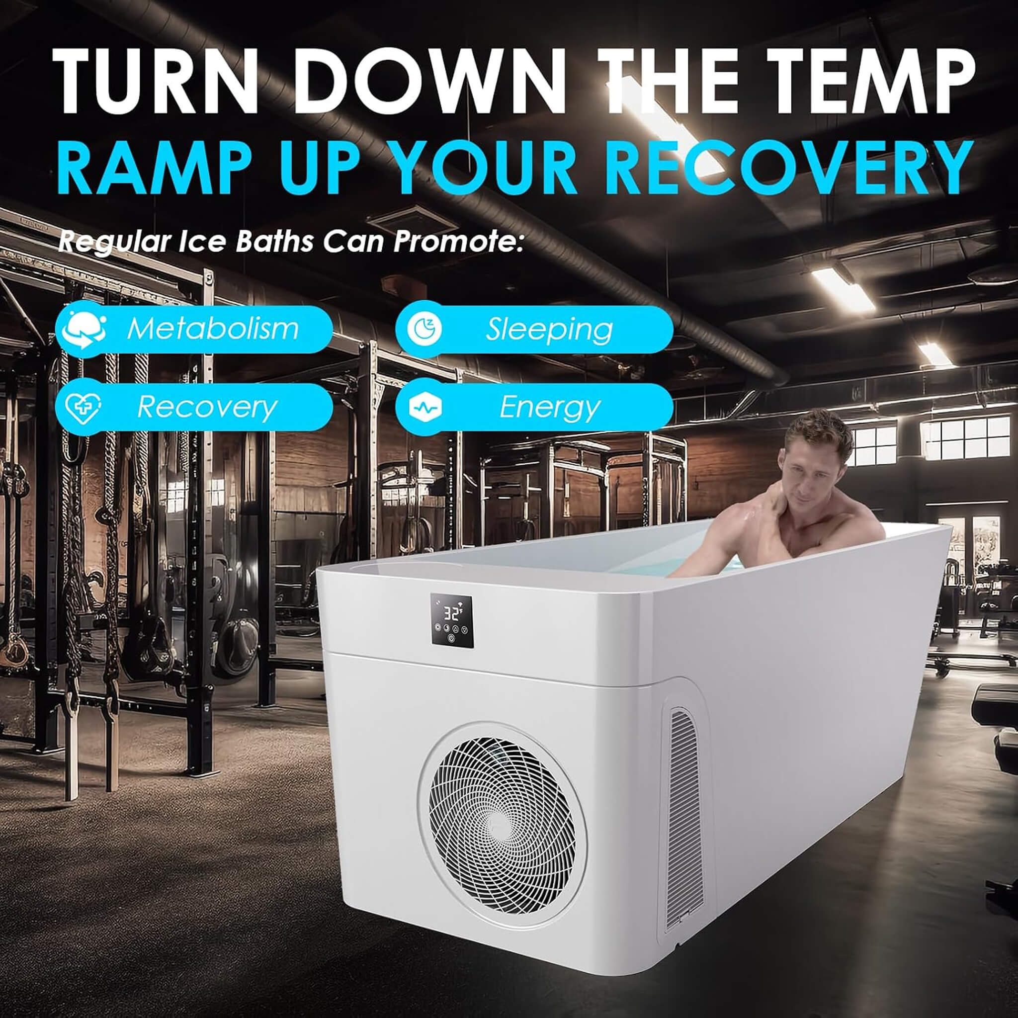 CSC Smart Freestanding Cold Plunge Tub | Built-In Chiller & App Control | Full-Body Immersion